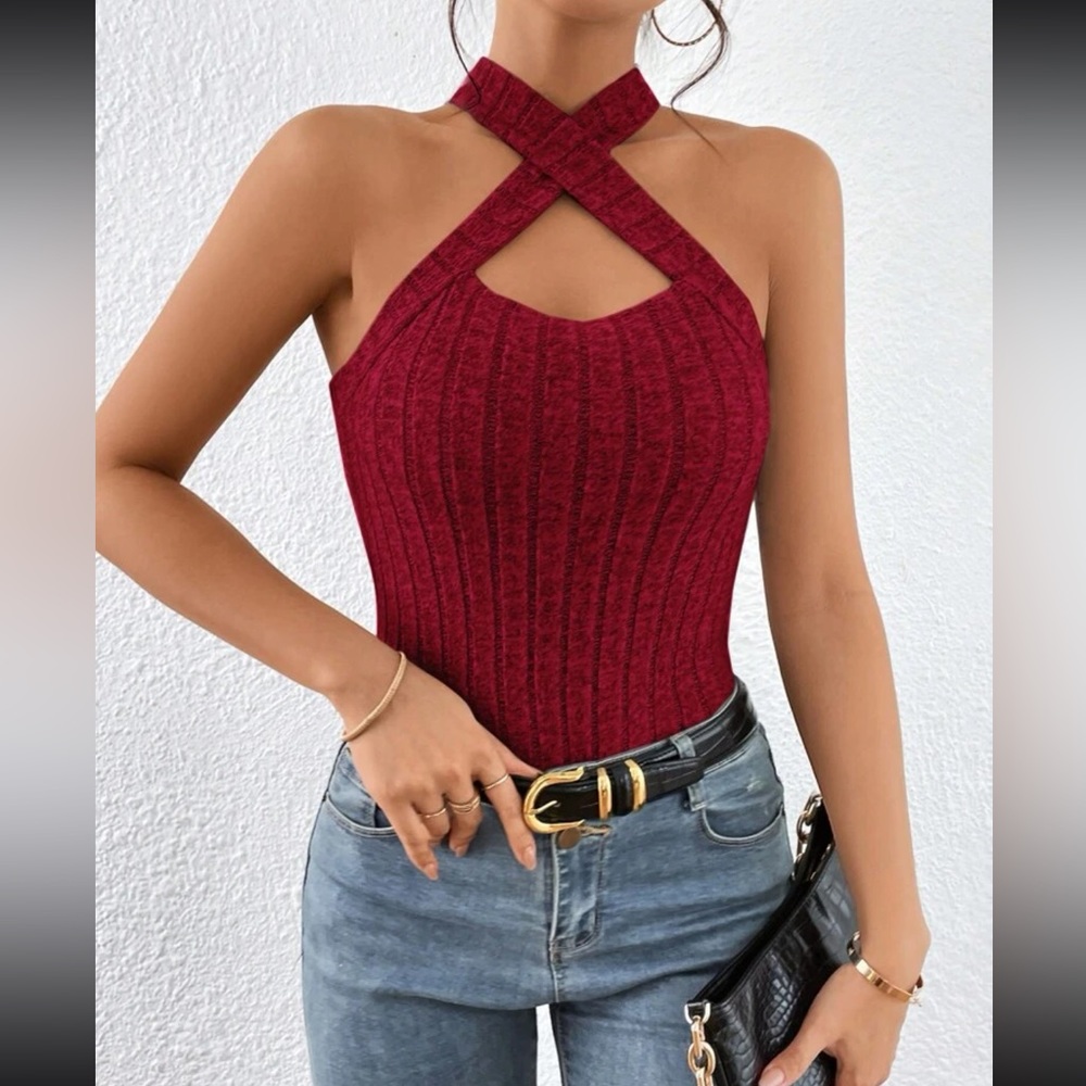 Luxe crisscross front halter top - Picture 10 of 13